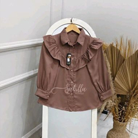 (044) Kemeja Rempel Anak Shakilla 7-12 tahun by sabillaachmad coklat 11-12Y