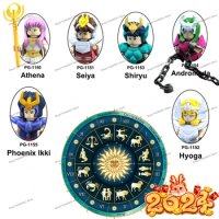 Hot Toys Anime Building Blocks Athena Comandante Shiryu Hyoga Ikki Saint Action Figues 4.5cm Mini Figure ABS Toys For Boy Gift