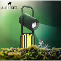 SmiloDon Multifunctional Audio Camping Lanterns USB Rechargeable LED Flame Warm Light Outdoors Tent Lamp 8000 MA Flashlight