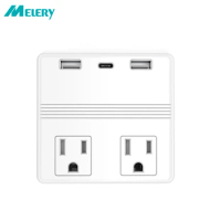 Power Plug US Wall Sockets 2 way Outlet Dual USB C Type-C Charger 4.8A Fast Quick Charge Travel Adapter for Home Office Hotel