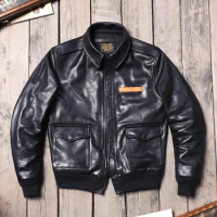 Eastman Edition The Great Escape A2 Flight Suit Jacket Washed Uncoated Vegetable-Tanned Calfskin Vintage Men's Leather Jacket