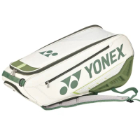 YONEX 2024 Badminton Racket Bag Waterproof PU Leather Sports Bag Large Capacity For 6 Rackets