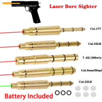 Red Green Laser Boresighter 7.62 9mm .38spl .223Rem .177 22LR Cal Training Bullets Hunting Handgun Bore sight Tactical Shotgun