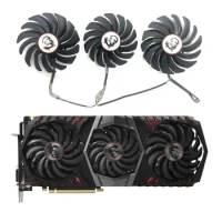3 fans New for MSI GeForce GTX1080ti 11GB GAMING X TRIO graphics card replacement fan PLD10010S12HH PLD09210S12HH