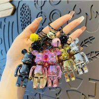Hot sell Bearbrick Bear@brick Action Figures Block Bear PVC Model Figures DIY Keychain pendant Paint Dolls Toys