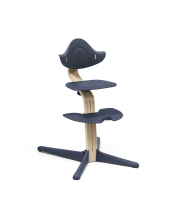【A8 stokke】▲Nomi 成長椅▲-櫸木款-天然色支架海軍藍座椅