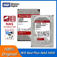Brand New WD Red 10TB 12TB Plus NAS Internal Hard Drive HDD 7200 RPM, SATA 6 Gb/s CMR 256 MB Cache Western Digital 3.5"HDD