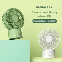 XIAOMI ZMI 2023 Desktop Fan Lightweight Portable USB Rechargeable Auto Shaking Head Stepless Speed Cooling Fan For Summer
