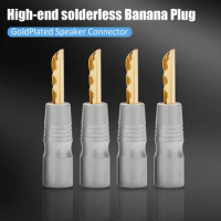 4pcs FURUKAWA GS-200b Furutech Gold Plated solderless Banana Plug 5mm Connector No Solder Screw Banana Terminal Connector Plug