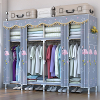 簡易衣櫃佈衣櫃鋼管加粗加固單人衣櫥收納櫃不鏽鋼掛衣櫃收納