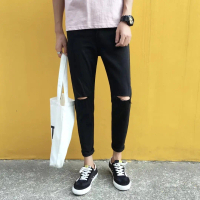 Jeans lelaki koyak 2026, jeans lelaki hitam koyak, jeans slim-fit lelaki, jeans slim-fit gaya Korea