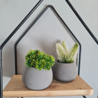 Dekorasi Tanaman Artificial Sukulen Mini Pot Semen