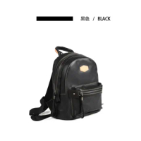 Leather backpack for men retro casual backpack