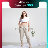 HARUKA PANTS WILLOW/ CELANA KOREAN STYLE - Cotton Twill Combed Strech/ Celana kasual wanita Panjang 