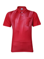 เสื้อคอปกพิมพ์ลายด้านหน้า(012294) สีแดง