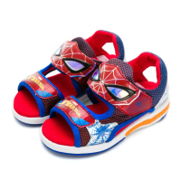 【MOONSTAR 月星】漫威超級英雄蜘蛛人中童電燈涼鞋(紅藍)