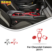 BAWA Gear Shift /Cigarette Lighter/Front Cup Holder Decoration Cover for Chevrolet Camaro 2017 Up Car Accessories