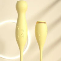 Double-headed Vibrator USB Rechargeable Female Masturbation Vibrator G-spot C-spot Stimulation Patting Vibrator Female Sex Toys