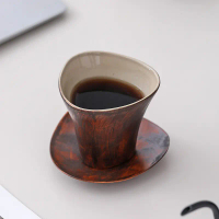2025 Wabi-Sabi Style Handheld Coarse Pottery Coffee Cup Water Cup Hand Pinch Ceramic High-Value Cera