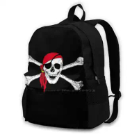 Pirate Flag School Bag Big Capacity Backpack Laptop 15 Inch Pirate Flag Pirate Flag Jolly Roger Jolly Roger Pirate Ship Skull