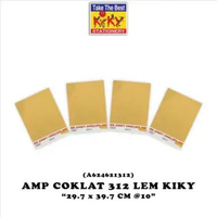 amplop coklat kiky 1pack isi 10pcs lem tali polos motif segala ukuran 312 Lem Polos Amplop Coklat 1 