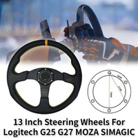13/14inch Racing Steering Wheels for Logitech G29 G920 Deep Corn Drifting Sport Steering WheelSteering Wheel Adapter PU Auto