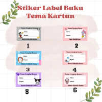 Stiker Label Buku Pelajaran Tema Kartun Lucu