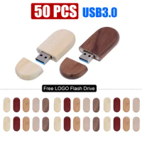 50 Pcs/lot Free Custom Logo wooden USB 3.0 Flash Drives Real Capacity High Speed Wooden Pen Drive 64GB 32GB 16GB 8G U Disk