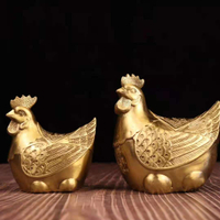 銅金雞招財進寶桌面擺件純銅母雞金蛋雞促夫妻姻緣家居裝飾品擺設