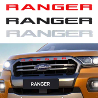 For Ford Ranger 2015-2021 Grille Top Logo Letter RANGER T7 T8 3D Emblem Original Size ABS Sticker With Glue Chromium Styling