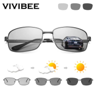 VIVIBEE Driving Selection Rectangle Photochromic Polarized Men Sunglasses Women Car Driving Safe Polarizing Male Sun Glasses