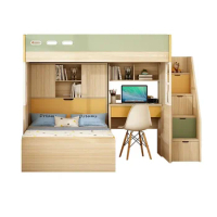 Solid Wood Bunk Bed Two Layers of Bed Height Customized Style Sets Packing Furniture Double Kids Loft Bed
