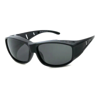 【SUNS】台灣製偏光太陽眼鏡 黑框經典灰鏡片 墨鏡 抗UV400/可套鏡(防眩光/遮陽/眼鏡族首選)