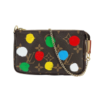 Louis Vuitton LV路易威登 X YK 聯名款印花迷你金鍊小包(M81866-棕色)
