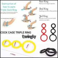 Trisple Ring Delay Silikone Elastis Lembut Cincin Tunda Waktu For Man TRIPLE RING