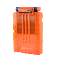 Soft Bullet Clips for Nerf Toy Gun 6 Bullets Ammo Cartridge Dart for Nerf Gun Clips - Transparent Orange