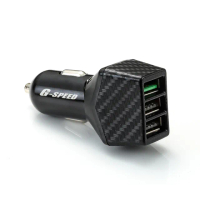 【G-SPEED】車充 3USB 5.2A QC3.0 XR-07 碳纖(車麗屋)