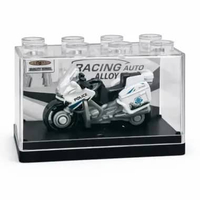 VINCLUX Mainan Miniatur Motor Polisi Diecast Metal Box Acrylic Police Mini Motor Polisi 03