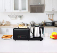 110V多功能早餐機烤面包機多士爐帶電熱水壺一體機家用電熱燒水壺