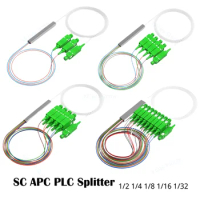 Fiber optic splitter cable, SC APC 1x32, set of 10 parts
