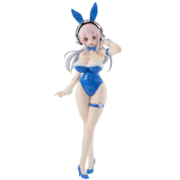 Judai 30cm Original Furyu BiCute Bunnies Super Sonico Blue Bunny Girls SoniComi PVC Action Figure Collection Model Doll Toys
