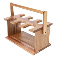 Bamboo Whiskey Glass Holder - Carrier and Drying Rack for Whisky Tasting Glassware bamboo cup holder