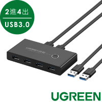 【綠聯】USB 3.0 2進4出切換器