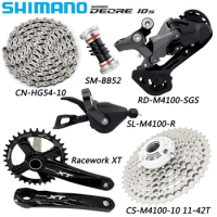 SHIMANO Deore M4100 2X10 Speed Derailleurs Groupset MTB Bike CS-M4100 11-42T 11-46T Cassette Racework XT Crankset Bicycle Parts