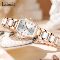 LABAOLI Tonneau Dial Women Watches Top Brand Luxury White Rose Gold Stainless Steel Band Ladies Wrist Watch New Arrival Dropship