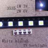 100pcs 2W 6V 3535 TV Backlight LED SMD Diode Cool White LCD TV Backlight TV Backlight Diode Light Repair Application 1W 3V