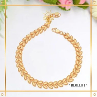(PAMERAN) GELANG SERUT WANITA TERBARU EMAS ASLI MODEL SHIMMER DAUN KEKINIAN SIMPLE EMAS MUDA KADAR 8