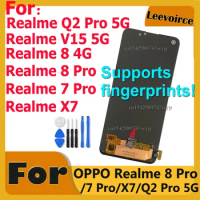 OLED Screen For OPPO Realme 7 Pro / X7 / Realme Q2 Pro 5G For Realme 8 4G / Realme 8 Pro / V15 5G LCD Display Touch Digitizer