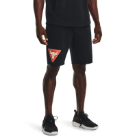 【UNDER ARMOUR】UA官方直營 男 巨石強森 Project Rock Terry運動短褲 _1378017-001(黑)