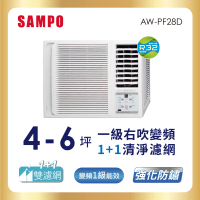 【SAMPO 聲寶】4-6坪一級變頻右吹窗型冷氣(AW-PF28D)